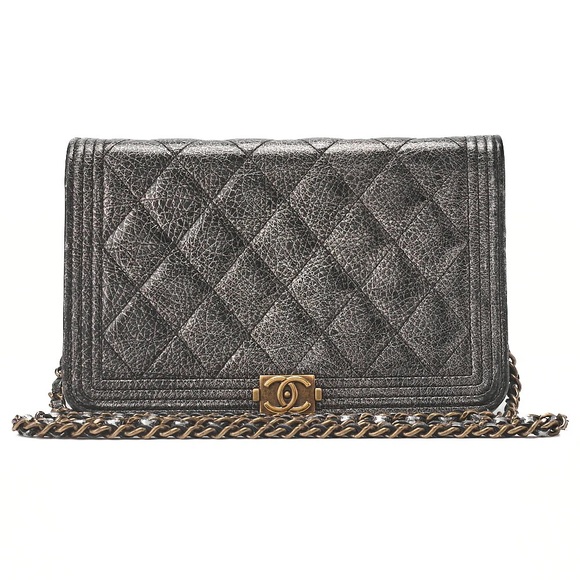CHANEL Handbags - Authentic CHANEL BOY WOC limited edition metallic silver gold hardware